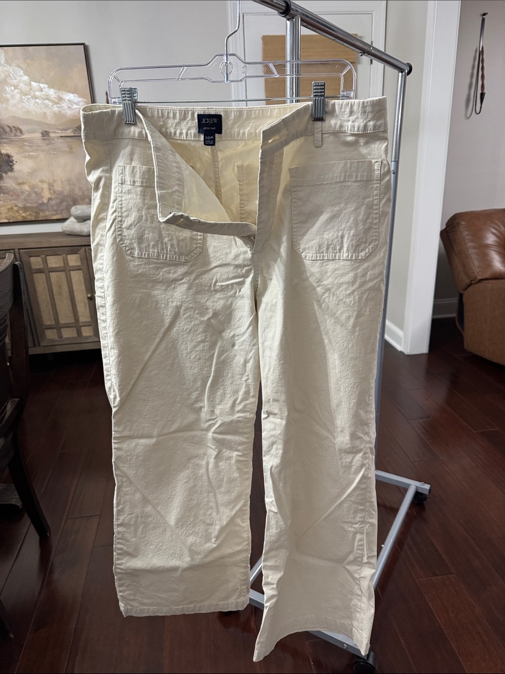 J. Crew Lizzy Wide Leg Pants in Natural
